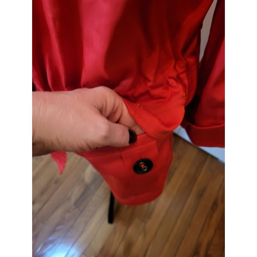 Ruby Rd Bright Coral Anorak Jacket 22 Drawstring Spring Lightweight Preppy - Picture 7 of 13